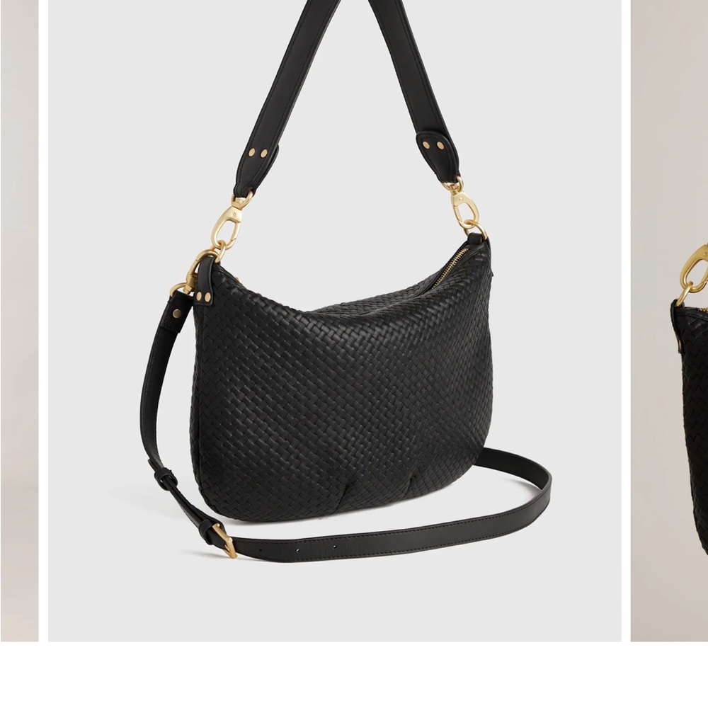 Elegant Black Woven Shoulder Bag